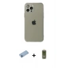 MARSİLYAN™- iPhone 12 Pro Max Kılıf Ahenk Doku - Siyah Joko Magic 5D Hayalet Cam + Shine Kamera Lens Koruma Cam - MI