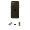 MARSİLYAN™- iPhone 12 Pro Max Kılıf Ahenk Doku - Siyah Joko Magic 5D Hayalet Cam + Shine Kamera Lens Koruma Cam - GI