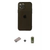 MARSİLYAN™- iPhone 12 Pro Max Kılıf Ahenk Doku - Siyah Joko Magic 5D Hayalet Cam + Shine Kamera Lens Koruma Cam - SABE