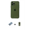 MARSİLYAN™- iPhone 12 Pro Max Kılıf Ahenk Doku - Siyah Joko Magic 5D Hayalet Cam + Shine Kamera Lens Koruma Cam - GI