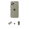 MARSİLYAN™- iPhone 12 Pro Max Kılıf Ahenk Doku - Siyah Joko Magic 5D Hayalet Cam + Shine Kamera Lens Koruma Cam - SABE