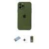 MARSİLYAN™- iPhone 12 Pro Max Kılıf Ahenk Doku - Siyah Joko Magic 5D Hayalet Cam + Shine Kamera Lens Koruma Cam - MI