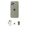 MARSİLYAN™- iPhone 12 Pro Max Kılıf Ahenk Doku - Siyah Joko Magic 5D Hayalet Cam + Shine Kamera Lens - LT