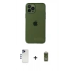 MARSİLYAN™- iPhone 12 Pro Max Kılıf Ahenk Doku - Siyah Joko Magic 5D Hayalet Cam + Shine Kamera Lens - LT
