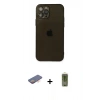 MARSİLYAN™- iPhone 12 Pro Max Kılıf Ahenk Doku - Siyah Joko Magic 5D Hayalet Cam + Renkli Kamera Lens Koruma Cam - TU