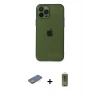 MARSİLYAN™- iPhone 12 Pro Max Kılıf Ahenk Doku - Siyah Joko Magic 5D Hayalet Cam + Renkli Kamera Lens Koruma Cam - YL