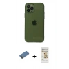 MARSİLYAN™- iPhone 12 Pro Max Kılıf Ahenk Doku - Siyah Mat Seramik Nano Ekran Koruyucu + Shine Kamera Lens Koruma Cam - GD