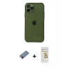 MARSİLYAN™- iPhone 12 Pro Max Kılıf Ahenk Doku - Siyah Mat Seramik Nano Ekran Koruyucu + Metal Kamera Lens Koruma Cam - KI