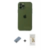 MARSİLYAN™- iPhone 12 Pro Max Kılıf Ahenk Doku - Siyah Mat Seramik Nano Ekran Koruyucu + Metal Kamera Lens Koruma Cam - GS