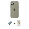 MARSİLYAN™- iPhone 12 Pro Max Kılıf Ahenk Doku - Siyah Mat Seramik Nano Ekran Koruyucu + Metal Kamera Lens Koruma Cam - GS