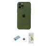 MARSİLYAN™- iPhone 12 Pro Max Kılıf Ahenk Doku - Siyah Mat Seramik Nano Ekran Koruyucu + Shine Kamera Lens Koruma Cam - MI