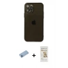 MARSİLYAN™- iPhone 12 Pro Max Kılıf Ahenk Doku - Siyah Mat Seramik Nano Ekran Koruyucu + Shine Kamera Lens Koruma Cam - MI