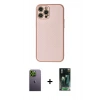 MARSİLYAN™- iPhone 12 Pro Max Kılıf Ahenk Işık - Şeffaf 360 Full Body Arka Koruyucu + Neon Fosforlu Kamera Lens - YL