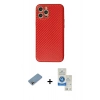MARSİLYAN™- iPhone 12 Pro Max Kılıf Ahenk Işık - Şeffaf Royal Nano Ekran Koruyucu + Shine Kamera Lens Koruma Cam - GI