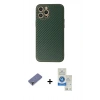 MARSİLYAN™- iPhone 12 Pro Max Kılıf Ahenk Işık - Şeffaf Royal Nano Ekran Koruyucu + Metal Kamera Lens Koruma Cam - GD
