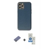 MARSİLYAN™- iPhone 12 Pro Max Kılıf Ahenk Işık - Şeffaf Royal Nano Ekran Koruyucu + Metal Kamera Lens Koruma Cam - GD