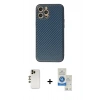 MARSİLYAN™- iPhone 12 Pro Max Kılıf Ahenk Işık - Şeffaf Royal Nano Ekran Koruyucu + Shine Kamera Lens - GD