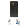 MARSİLYAN™- iPhone 12 Pro Max Kılıf Ahenk Işık - Şeffaf Royal Nano Ekran Koruyucu + Shine Kamera Lens - GD