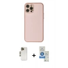 MARSİLYAN™- iPhone 12 Pro Max Kılıf Ahenk Işık - Şeffaf Royal Nano Ekran Koruyucu + Shine Kamera Lens - GD