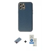 MARSİLYAN™- iPhone 12 Pro Max Kılıf Ahenk Işık - Şeffaf Royal Nano Ekran Koruyucu + Metal Kamera Lens Koruma Cam - KI