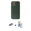 MARSİLYAN™- iPhone 12 Pro Max Kılıf Ahenk Işık - Şeffaf Royal Nano Ekran Koruyucu + Renkli Kamera Lens Koruma Cam - MI
