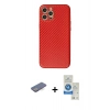 MARSİLYAN™- iPhone 12 Pro Max Kılıf Ahenk Işık - Şeffaf Royal Nano Ekran Koruyucu + Renkli Kamera Lens Koruma Cam - MI