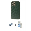 MARSİLYAN™- iPhone 12 Pro Max Kılıf Ahenk Işık - Şeffaf Royal Nano Ekran Koruyucu + Shine Kamera Lens Koruma Cam - GS