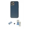 MARSİLYAN™- iPhone 12 Pro Max Kılıf Ahenk Işık - Şeffaf Royal Nano Ekran Koruyucu + Shine Kamera Lens Koruma Cam - MI