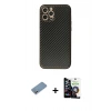 MARSİLYAN™- iPhone 12 Pro Max Kılıf Ahenk Işık - Şeffaf Temperli Cam Ekran Koruyucu + Shine Kamera Lens Koruma Cam - GS
