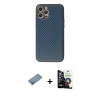 MARSİLYAN™- iPhone 12 Pro Max Kılıf Ahenk Işık - Şeffaf Temperli Cam Ekran Koruyucu + Shine Kamera Lens Koruma Cam - GS