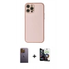 MARSİLYAN™- iPhone 12 Pro Max Kılıf Ahenk Işık - Şeffaf Temperli Cam Ekran Koruyucu + Neon Fosforlu Kamera Lens - SI