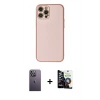 MARSİLYAN™- iPhone 12 Pro Max Kılıf Ahenk Işık - Şeffaf Temperli Cam Ekran Koruyucu + Neon Fosforlu Kamera Lens - BZ