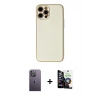MARSİLYAN™- iPhone 12 Pro Max Kılıf Ahenk Işık - Şeffaf Temperli Cam Ekran Koruyucu + Neon Fosforlu Kamera Lens - BZ