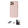 MARSİLYAN™- iPhone 12 Pro Max Kılıf Ahenk Işık - Şeffaf Temperli Cam Ekran Koruyucu + Renkli Kamera Lens Koruma Cam - SI