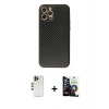 MARSİLYAN™- iPhone 12 Pro Max Kılıf Ahenk Işık - Şeffaf Temperli Cam Ekran Koruyucu + Shine Kamera Lens - GD