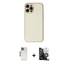MARSİLYAN™- iPhone 12 Pro Max Kılıf Ahenk Işık - Şeffaf Temperli Cam Ekran Koruyucu + Shine Kamera Lens - GD