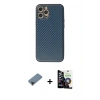 MARSİLYAN™- iPhone 12 Pro Max Kılıf Ahenk Işık - Şeffaf Temperli Cam Ekran Koruyucu + Shine Kamera Lens Koruma Cam - SH