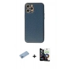 MARSİLYAN™- iPhone 12 Pro Max Kılıf Ahenk Işık - Şeffaf Temperli Cam Ekran Koruyucu + Shine Kamera Lens Koruma Cam - MI
