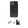 MARSİLYAN™- iPhone 12 Pro Max Kılıf Ahenk Işık - Şeffaf Temperli Cam Ekran Koruyucu + Shine Kamera Lens Koruma Cam - MI