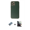 MARSİLYAN™- iPhone 12 Pro Max Kılıf Ahenk Işık - Şeffaf Temperli Cam Ekran Koruyucu + Shine Kamera Lens Koruma Cam - SH