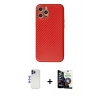MARSİLYAN™- iPhone 12 Pro Max Kılıf Ahenk Işık - Şeffaf Temperli Cam Ekran Koruyucu + Shine Kamera Lens - LT