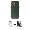MARSİLYAN™- iPhone 12 Pro Max Kılıf Ahenk Işık - Şeffaf Temperli Cam Ekran Koruyucu + Shine Kamera Lens - LT