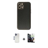 MARSİLYAN™- iPhone 12 Pro Max Kılıf Ahenk Işık - Şeffaf Temperli Cam Ekran Koruyucu + Shine Kamera Lens - LT