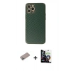 MARSİLYAN™- iPhone 12 Pro Max Kılıf Ahenk Işık - Şeffaf Temperli Cam Ekran Koruyucu + Shine Kamera Lens Koruma Cam - SABE