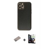 MARSİLYAN™- iPhone 12 Pro Max Kılıf Ahenk Işık - Şeffaf Temperli Cam Ekran Koruyucu + Shine Kamera Lens Koruma Cam - SABE