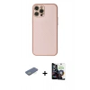 MARSİLYAN™- iPhone 12 Pro Max Kılıf Ahenk Işık - Şeffaf Temperli Cam Ekran Koruyucu + Yeşil Renkli Kamera Lens Koruma Cam