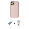 MARSİLYAN™- iPhone 12 Pro Max Kılıf Ahenk Işık - Şeffaf Uv Polymer Nano Ekran Koruyucu + Gökkuşağı Shine Kamera Lens Koruma Cam