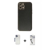 MARSİLYAN™- iPhone 12 Pro Max Kılıf Ahenk Işık - Şeffaf Uv Polymer Nano Ekran Koruyucu + Shine Kamera Lens - LT