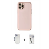 MARSİLYAN™- iPhone 12 Pro Max Kılıf Ahenk Işık - Şeffaf Uv Polymer Nano Ekran Koruyucu + Shine Kamera Lens - LT