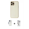 MARSİLYAN™- iPhone 12 Pro Max Kılıf Ahenk Işık - Şeffaf Uv Polymer Nano Ekran Koruyucu + Shine Kamera Lens - LT